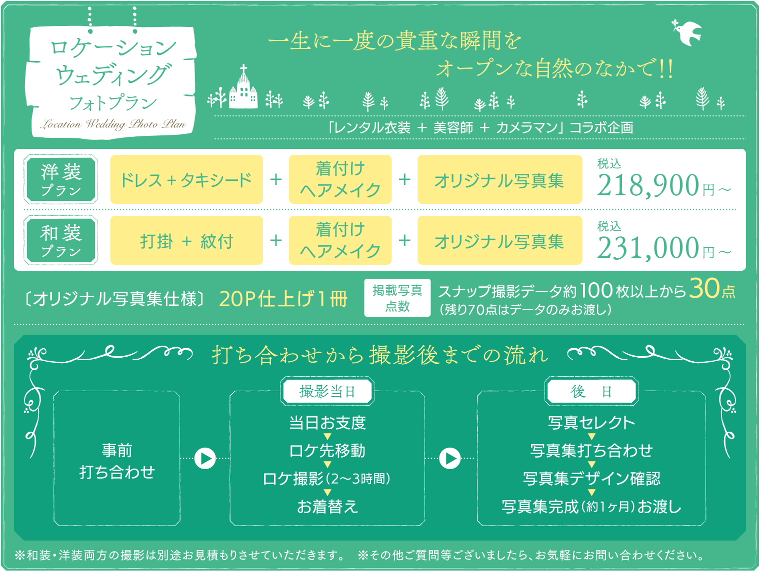 ロケーションウェディングフォトプラン